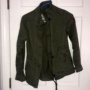 Hollister Jacket army green XS zip up with buttons